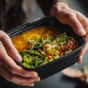 Kuriér s donáškou jedla